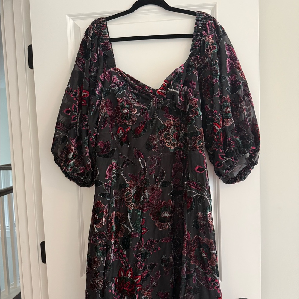 Hutch Black and Pink Floral Long Sleeve Dress